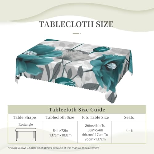 Nappe décorative réutilisable au design floral bleu sarcelle haut de gamme - 7