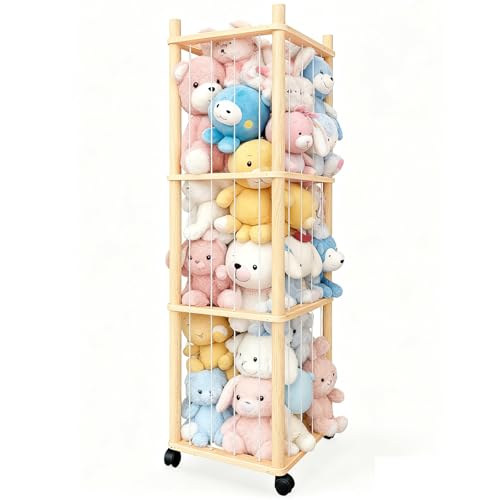 Vercxlyra Stuffed Animal Zoo Storage - Sturdy Solid Wood Toy