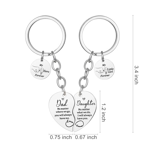 Image of 2Pcs Mother Daughter Heart Matching Keyring Keychain Set Gifts For Mom Christmas Mothers Day Gifts from Daughter