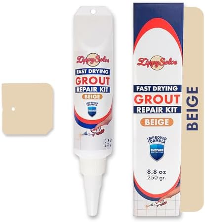 ZippySolve Tile Grout Repair Kit, Refresh Tile, Grout Sealer (8.8oz, Beige)
