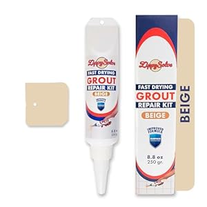 Tile Grout, Repair Kit, Restore & Renew Tile Joints Line, Fast Drying Tile Grout Paint Squeeze Tube for Bathroom Shower Kitchen Floor, Waterproof (8.8 oz, Beige)
