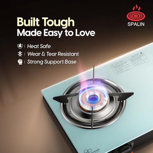 Image of 2 Burner Manual Gas Stove | BIS Certified | High Efficiency Brass Burners | Durable & Lightweight (white, 2 Burner Manual Gas Stove | Rust-Proof White Aluminium Body)