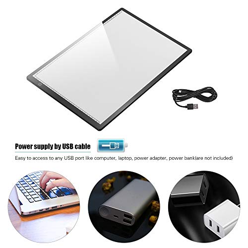 Aibecy Magnetic A3 LED Tracing Light Box Ultra-thin Stepless Dimmable Brightness Artcraft Light Table Pad Board with Scale USB Powered Portable Copy Board for Artists Adults Students Sketching Drawing - Thumbnail 7