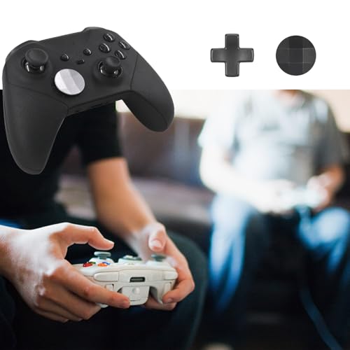 Image of 2 in 1 D-Pads for Xbox Elite 2 Core Controller Stainless Steel D-Pads for Xbox One Elite Series 2 Controller D-Pads Replacement for Xbox One Elite Series 1 Controller (Black)