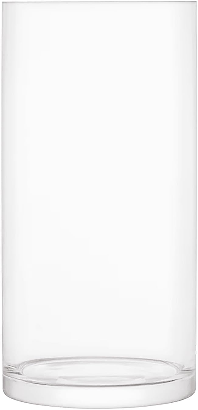 Simpa Clear Tabletop Centrepiece Glass Cylinder Vase 22Cm (H) X 10Cm Dia