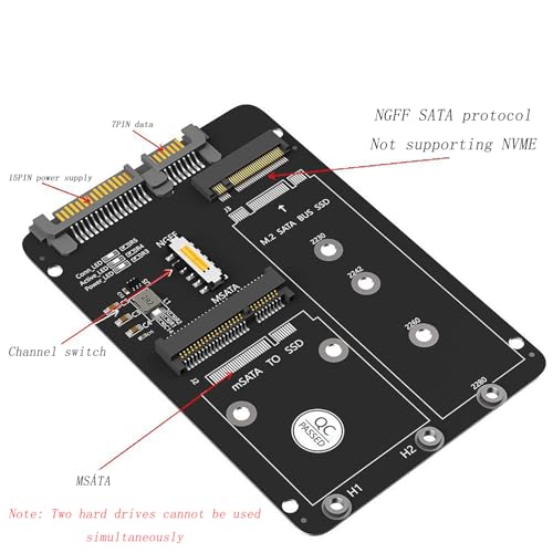 Adaptador carcasa M.2 NGFF MSATA a SATA 2.5 pulg miniatura 4