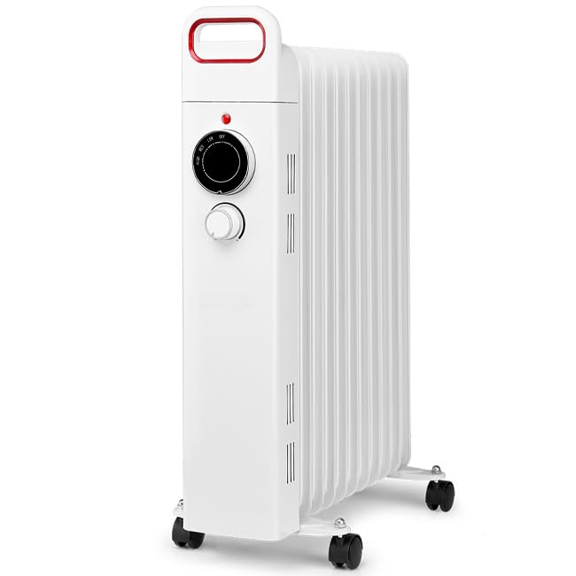Radiador de aceite 11 elementos 2500W RU2500, Termostato regulable, blanco