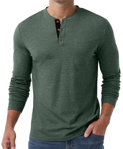 Sailwind Men's Henley Shirts Long Sleeve Cotton Button T-Shirt Casual Stylish Classic Pullover Shirt with Pocket4