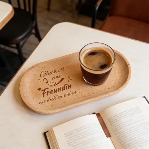 Beste Freundin Geschenke Tablett aus Holz mit Gravur Freundschaft Persönliches Geschenke Für Freundin,Geschenk Freundin Geburtstag Weihnachten Deko für Freundin, Edle Geschenkidee für Badezimmer Küche