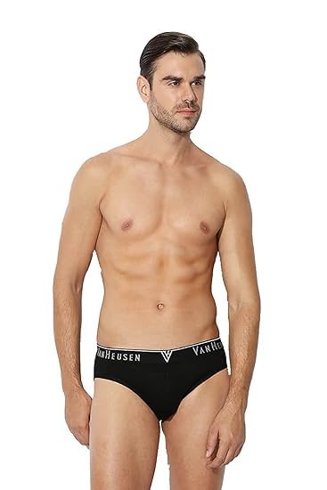 Image of Van Heusen Men's Cotton Brief Pack of 1| Ribbed Cotton | Anti-Bacterial | Stay fresh | Sweat Absorbant | Moisture-Wicking | Long Lasting Colors |Breathable Combed Cotton for extra comfort | Soft Waistband | Soft Touch | Style 10004