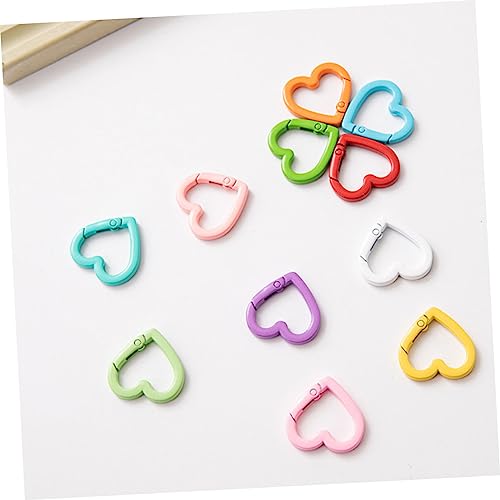 SHINEOFI 4 Sätze Pfirsichfarbene Herzfederschnalle Hundekragen Dog Hundehalsband Herstellung Auseinander Diy Schlüsselanhänger Zubehör Schnappverschluss Für Diy Zinklegierung 20 Stück * 4