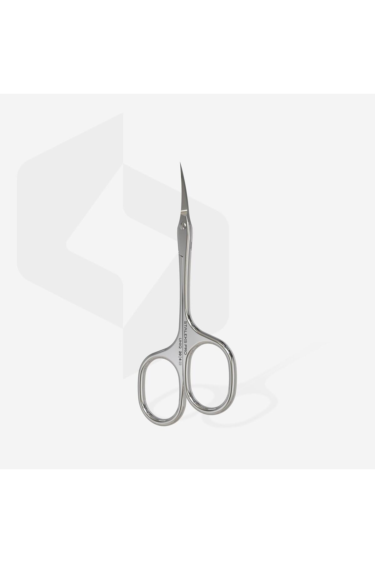 Forbici per cuticole STALEKS UNIQ SQ-20/4, manici asimmetrici, lama curva classica