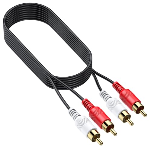 PROZOR 2 RCA to 2 RCA Audio Cable 1m/3.2ft - 24K Gold-Plated Interface L/R Male Cables with OFC Shielded Core for Speaker Amplifier Home Theater Audio Converter HiFi Systems