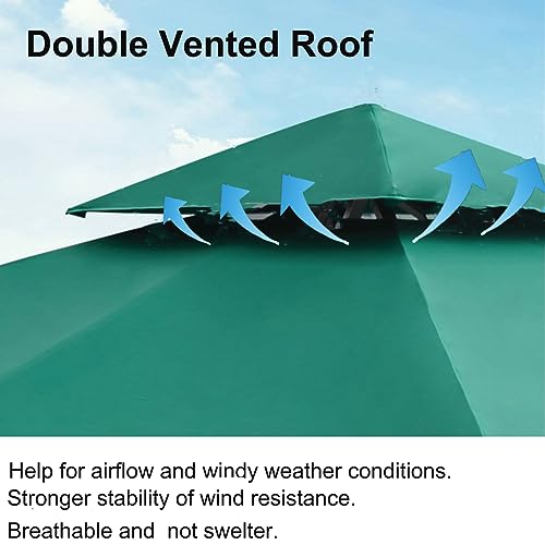 Perixir 117x117 Replacement Canopy Top for 10'x10' Dual-Tier Gazebo - Water, Dirt, and UV Resistant (Brown)