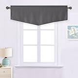 NICETOWN Bedroom Blackout Window Valance - Thermal Insulated Ascot Rod Pocket Short Window Tier Curtain Drape for Basement/Kitchen/Nursery, 52W x 18L inches, Grey, 1 Panel