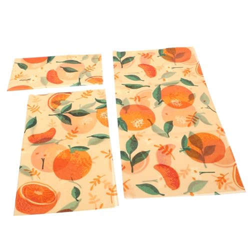 SOLUSTRE 3 Sheets Beeswax Food Wraps Eco-Friendly Beeswax Preservation Cloth for Food Covers Reusable