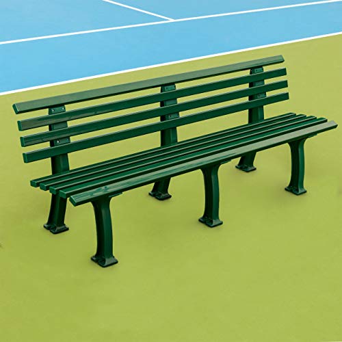 Vermont Plastic Tennis Court Benches - Three/Four-Seater Options - Green Or White Professional Benches | Pro Tennis Court Equipment - Perfect for Indoor & Outdoor Use (4-Seater (6.5ft), Green)