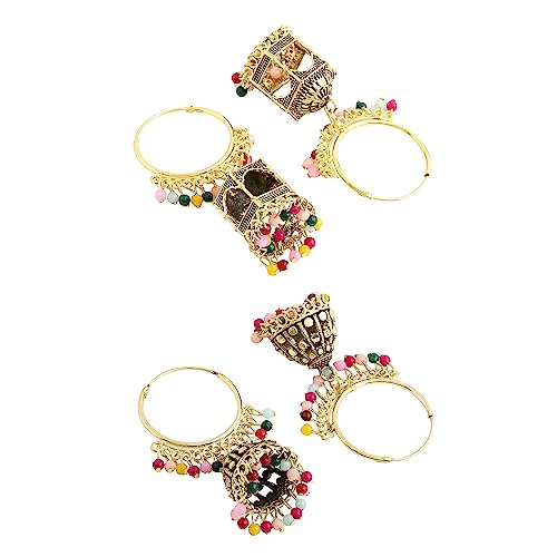 Oxidised Plated 2 Pairs Combo Hoops Jhumki Earrings
