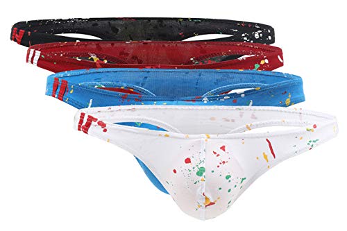 AIEOE 4er Pack Herren Slips Sexy String für Männer aus Weichem Material String Tanga 4 Farben Größe M Cover