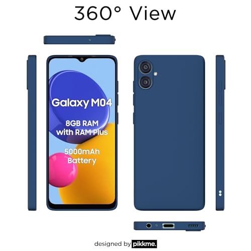 Image of Outlouders Back Cover for Samsung Galaxy M04 / F04 / A04e | Camera Protection | Durable Soft Matte Silicone Bumper Case (Blue)