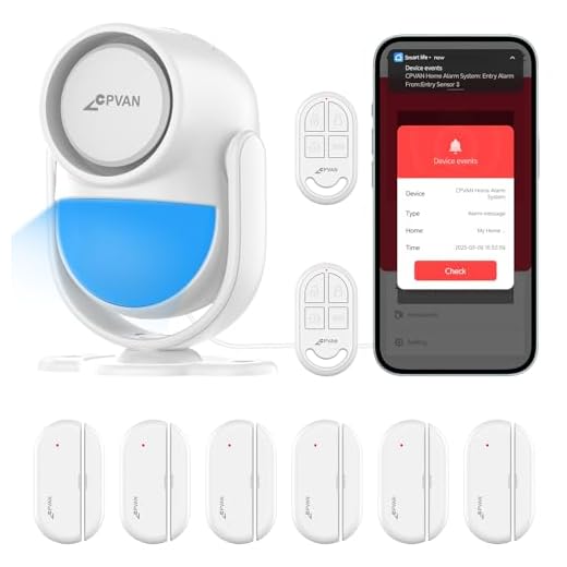 CPVAN WiFi Home Alarm System with PIR Motion Sensor, Indoor DIY Smart Door/Window Alarm for Home Security with Phone APP Alerts - 9 Pieces Kit,No Contract & Fee