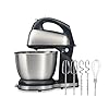 Hamilton Beach Classic Stand and Hand Mixer 4 Quarts 6 Speeds with QuickBurst Bowl Rest 290 Watts Peak Power Black and Stainless