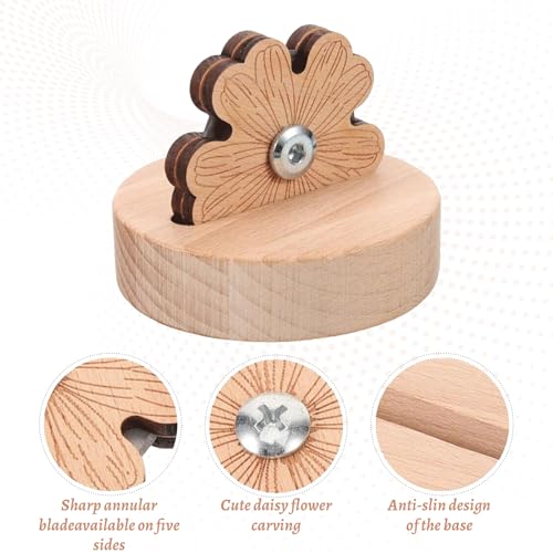 Thread Cutter For Chain Piecing In Quilting,Thread,Yarn Cutter Pendant For Sewing With Flower Shape Solid Wooden Tools For Seam Craft Projects