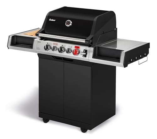 Enders® Gasgrill UNIQ 3 IK CRUSTER®, 3-Edelstahlbrenner, mehrstufige Drehregler, 800 °C TURBO ZONE™, SWITCH GRID™, HEAT RANGE™, SIMPLE CLEAN™, doppelwandige Garhaube, GN ½ Container #8700