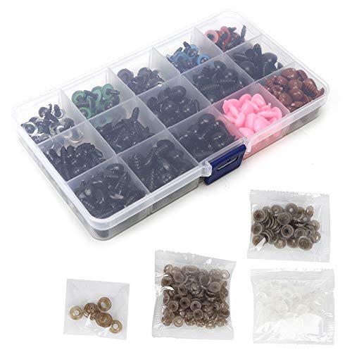 Respicefinem 280Pcs Bear Toy Eyes Non Ideal for Children DIY Hand Made Accessories Comes with A Storage Box