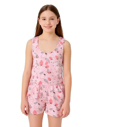 Image of One Piece Girl's Synthetic Digital Printed Swimming Costume in Frock Style.