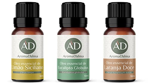 Kit 3 Óleos Essenciais FUNCIONAIS. Limão Siciliano, Eucalipto e L...