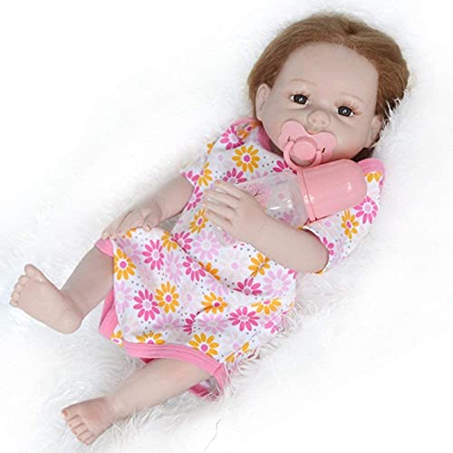 MWKL Reborn Baby Dolls,Ernährende Puppen,50-55cm Vollsilikon Babypuppe Simulation Rebirth Doll – Bild 5