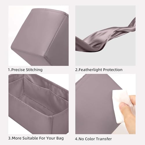 Image of DGAZ Silk Purse Organizer Insert For Hermes Hac 28 /32 /40 /45 /50 Bags, Luxury Handbag & Tote Organizer, Simplicity bag organizer(Konjac Purple,Hac50)