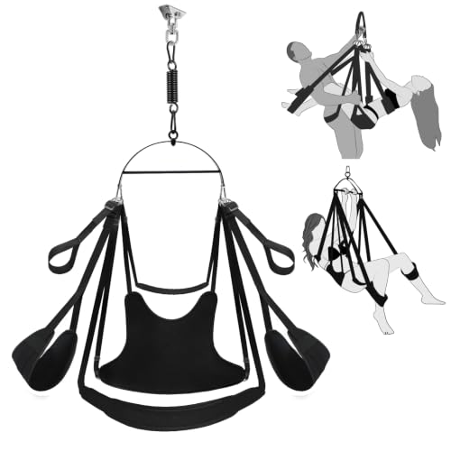 Adult Sex Swing 360 Degree Spinning Adjustable Love Position Aid Swing Sex Toys Set with Premium Paint Stand and Widened Thick Comfortable STRPS for Couples