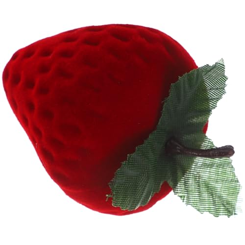 GANAZONO 可愛いイチゴ型リングボックス 携帯用宝箱 軽量ジッパー付きジュエリーケース バレンン 向け婚約指輪収納 婚礼用ジュエリーホルダ