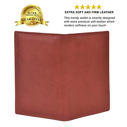 Leatherboss Genuine Leather Bifold Business Credit Card Holder Wallet, Brown3