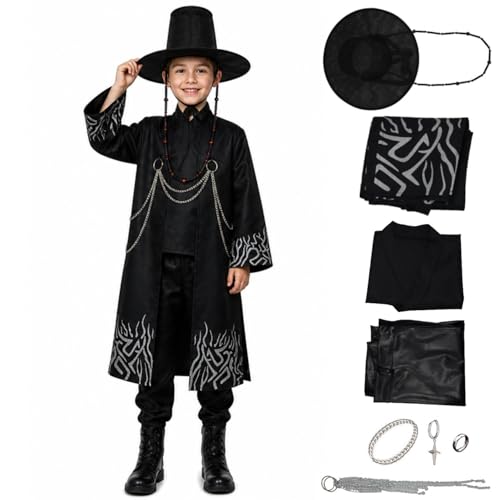 Haocloth Anime Cosplay Costume Coat Black Suit Outfits Shirt Pant Belt Hat Halloween Carnival