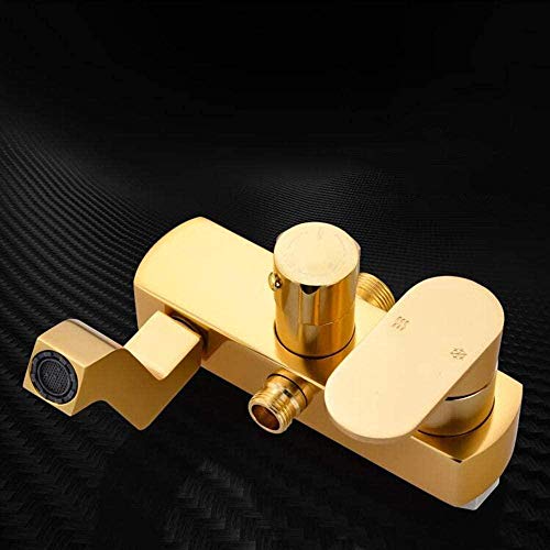 Ensemble de douche or en aluminium spatial avec pommeau de douche fixe et main - 8