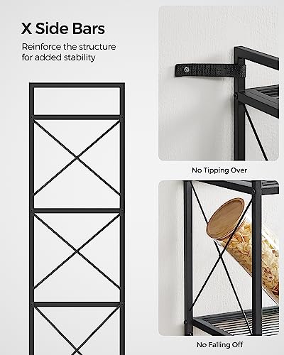 Image of SONGMICS 5-Tier Steel Storage Rack, Shelving Unit with X Side Frames