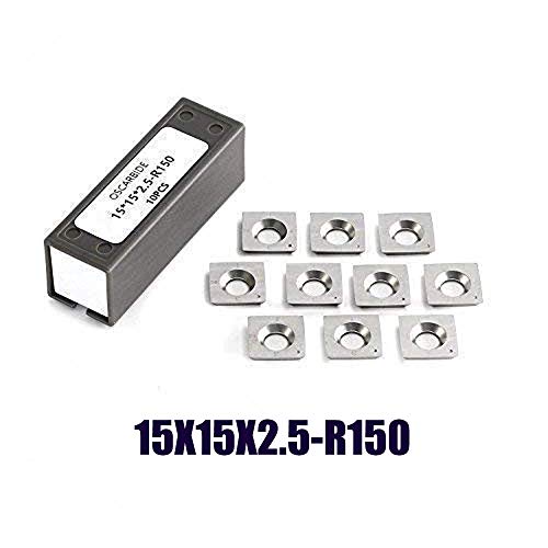 OSCARBIDE 15mm Square Carbide Inserts Cutters (15 x15 x2.5-R150) Replacement Insert Cutter 6”Radius