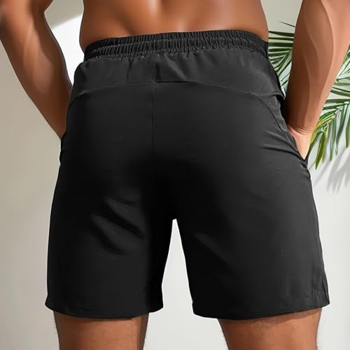 Men's Techtraining Shorts, Black, Solid, Loose Fit, Modern Style, Multi-Sport, Adult Men, Active Lifestyle, Casual Wear, Size 32 (Waist) x 30 (Inseam), Mid Rise, Polyester Fabric, Slash Pocket3