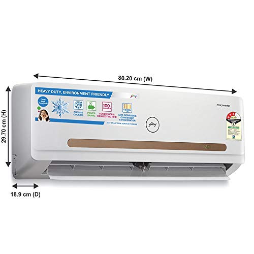 Image of Godrej 1.25 Ton 3 Star Inverter Split AC (AC 1.25T GIC 15STC3-WTA Split, Copper, Tri-Filter Air Purification System, White)