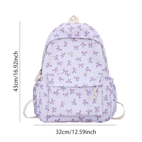 Sacs de livres d'ordinateur portable léger violet avec imprimé arche tendance