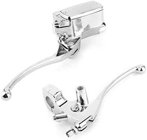 Keenso Universal Motorcycle Hydraulic Brake Clutcher Master Cylinder Lever Assembly Silver Handlebar Brake Master Cylinder Clutcher Lever for 1in Handlebar Motorcycle Handlebar Motorcycle Handlebar