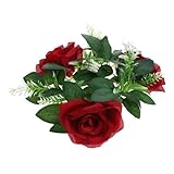 juwelkerze ring Tischdekoration als herzstück – leicht und tragbar, der kranz kann einfach an die wand, an die tür gehängt oder auf den tisch gestellt werden, kann auch als kerzenkranzring oder requisite für hochzeitsarrangements verwendet werden