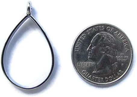 5 Silver Teardrop Open Bezels for Resin, Open Back Bezel Pendant Blanks for Jewelry Making