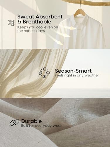 Image of Bewakoof Mens Solid Regular Fit Full Sleeve Collar Cotton Linen Blend Shirt