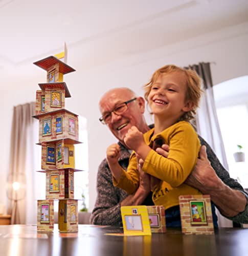 HABA 302203 - Rhino Hero, 3D-Stapelspiel für 2 bis 5 Superhelden ab 5 Jahren und mit einfachen Regeln für schnellen Spaß, Aktionsspiel für die ganze Familie