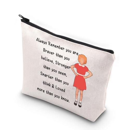 VAMSII Annie Musical Gift Makeup Bag Polyester, Waterproof Canvas, Inspirational Quote, 16*23 cm, Ideal for Travel, Work, Theatre Fans