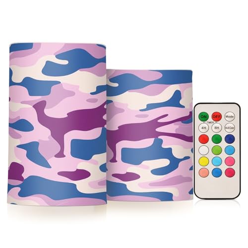 Bougies piliers plastique bleu camouflage x2 GuoChe avec minuterie